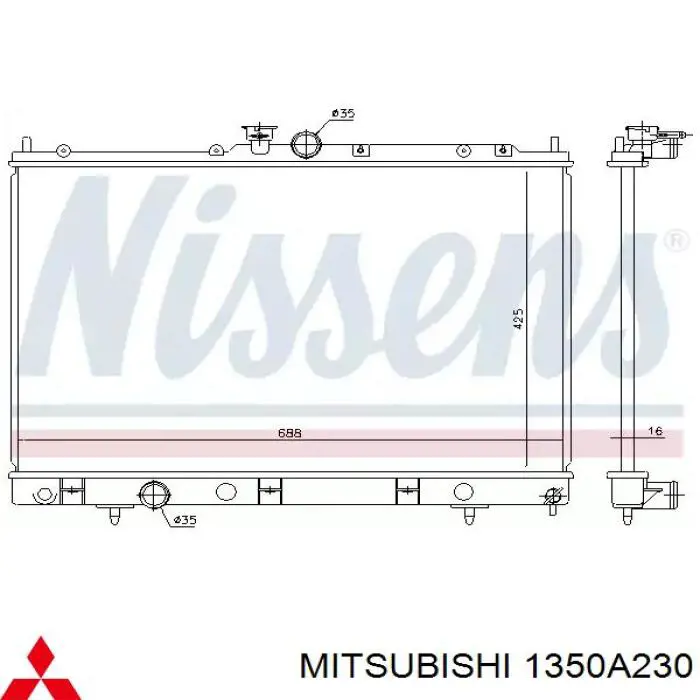 1350A230 Mitsubishi Радиатор основной