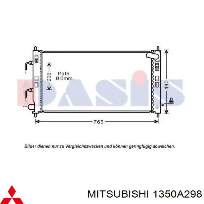 Радиатор охлаждения двигателя Mitsubishi 1350A298