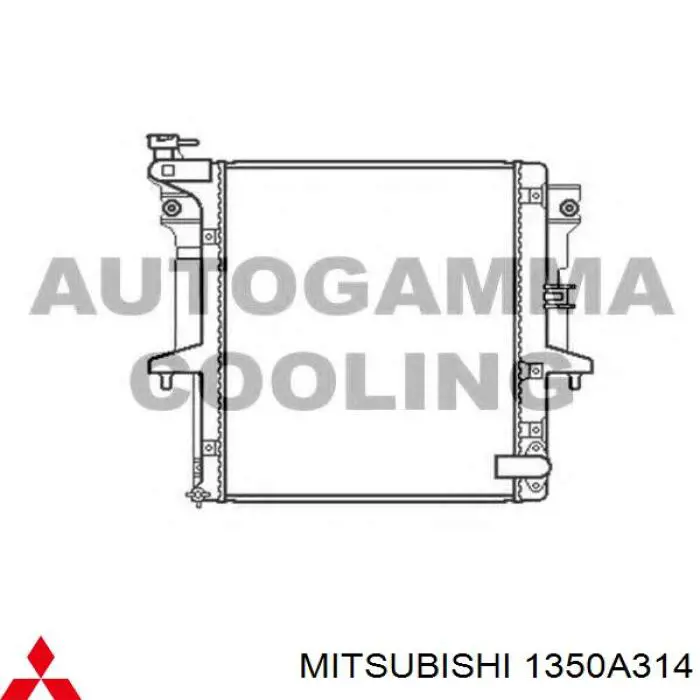 Радиатор охлаждения двигателя Mitsubishi 1350A314