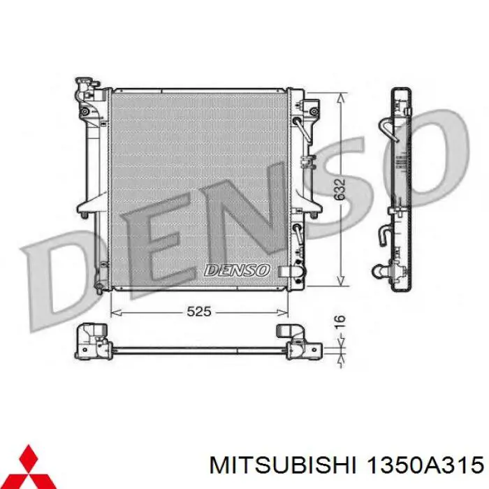 Радиатор 1350A315 Mitsubishi