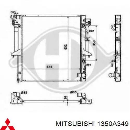 Радиатор охлаждения двигателя Mitsubishi 1350A349 цена, от 97.35 USD