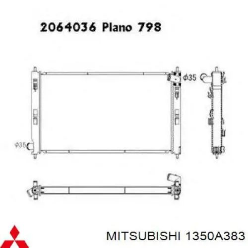 1350A383 Mitsubishi радиатор
