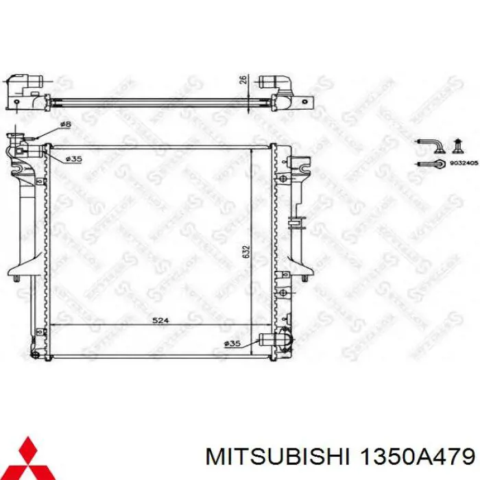 Радиатор охлаждения двигателя Mitsubishi 1350A479