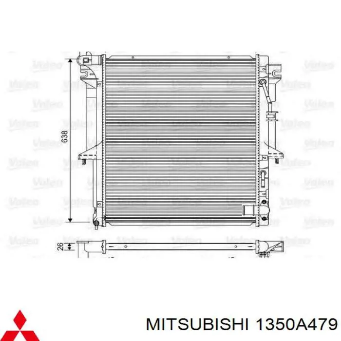 Радиатор охлаждения двигателя Mitsubishi 1350A479 цена, от 132.66 USD