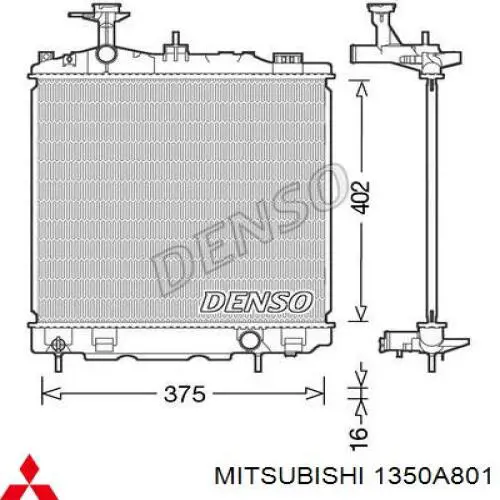 1350A801 Mitsubishi Радиатор основной