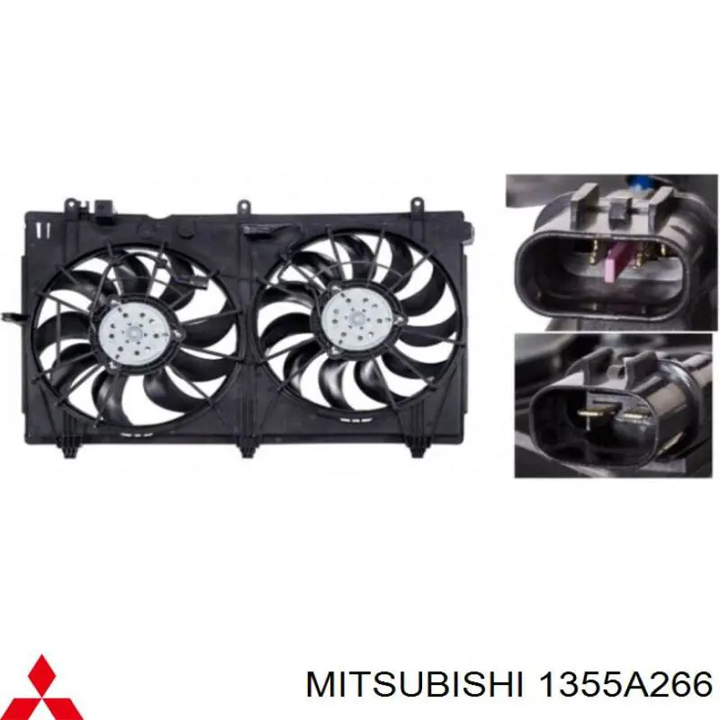 Difusor de radiador, ventilador de refrigeración, condensador del aire acondicionado, completo con motor y rodete 1355A266 Mitsubishi