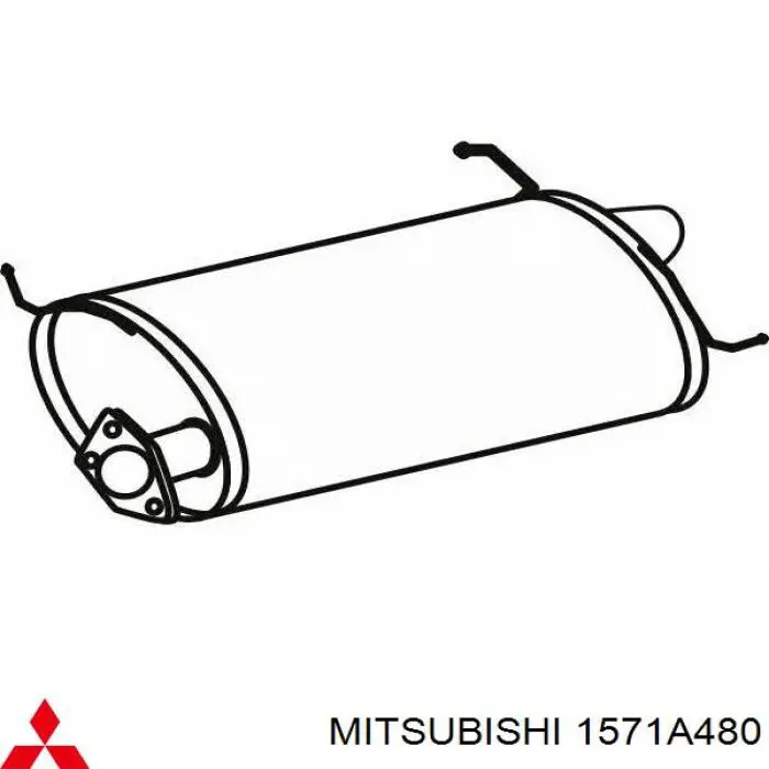 1571A480 Mitsubishi глушитель, задняя часть