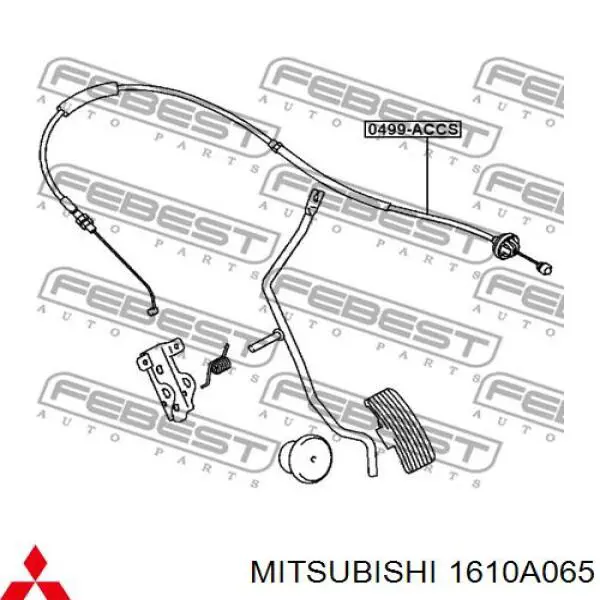 1610A065 Mitsubishi cabo/pedal de gás (de acelerador)