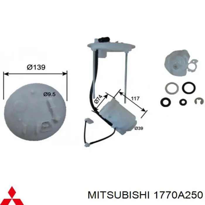 1770A250 Mitsubishi filtro de combustível