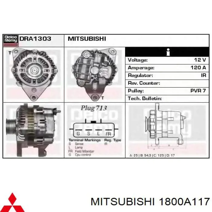1800A117 Mitsubishi gerador