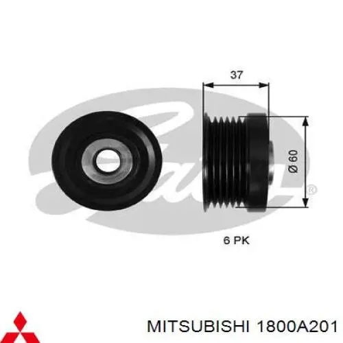 Купить 1800A201 Mitsubishi Шкив ремня генератора