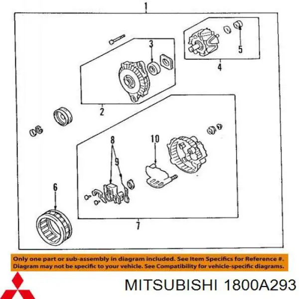 Реле регулятор генератора MITSUBISHI 1800A293