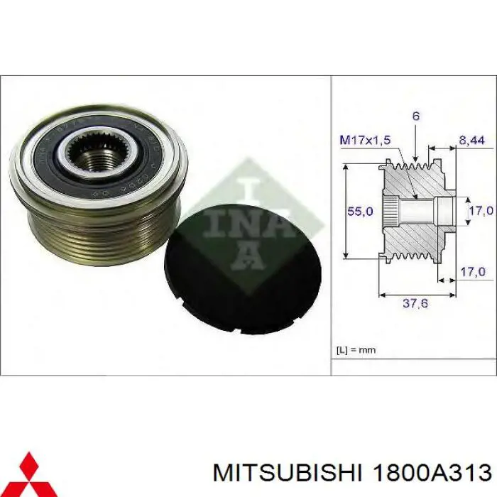 Инерционный шкив Mitsubishi 1800A313 цена, от 39.92 USD