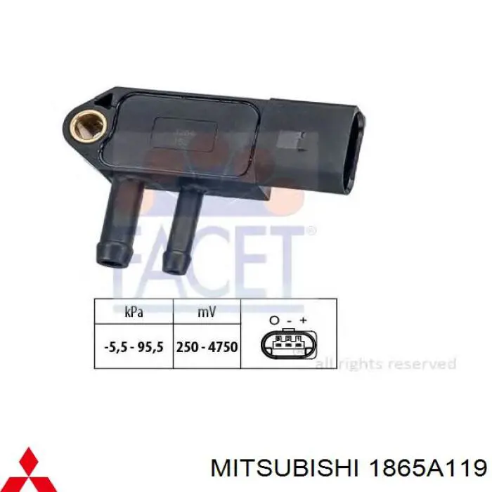 Датчик давления выхлопных газов Mitsubishi 1865A119