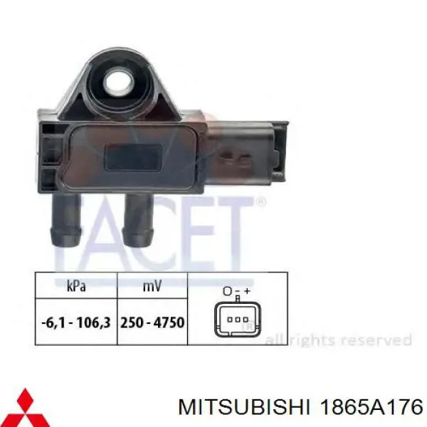 Датчик давления выхлопных газов Mitsubishi 1865A176