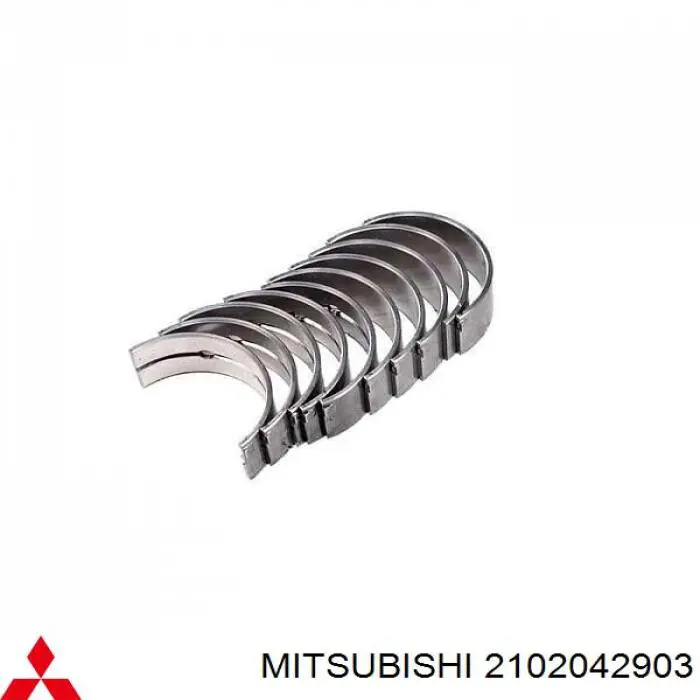 2102042903 Mitsubishi вкладыши коленвала коренные, комплект, 3-й ремонт (+0,75)