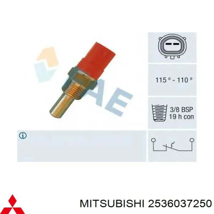 Датчик включения вентилятора радиатора 2536037250 Mitsubishi