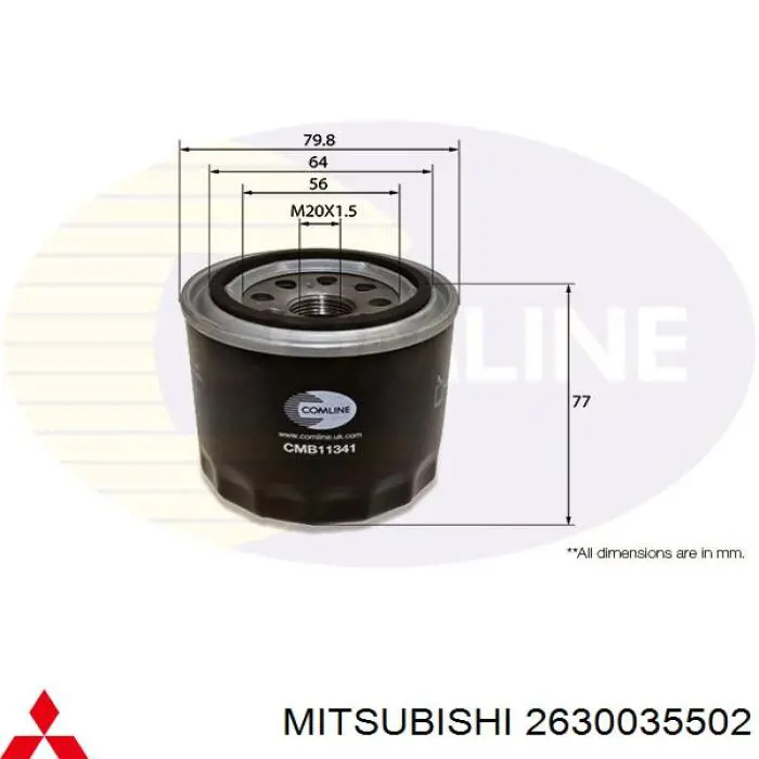Фильтр очистки масла центробежный Mitsubishi 2630035502 цена, от 5.33 USD