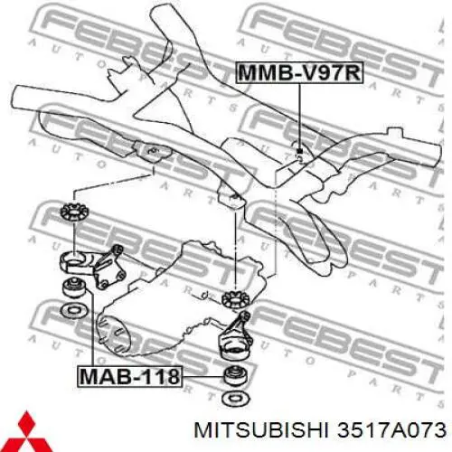 Consola (travessa) esquerda de redutor traseiro para Mitsubishi Outlander (CWW)