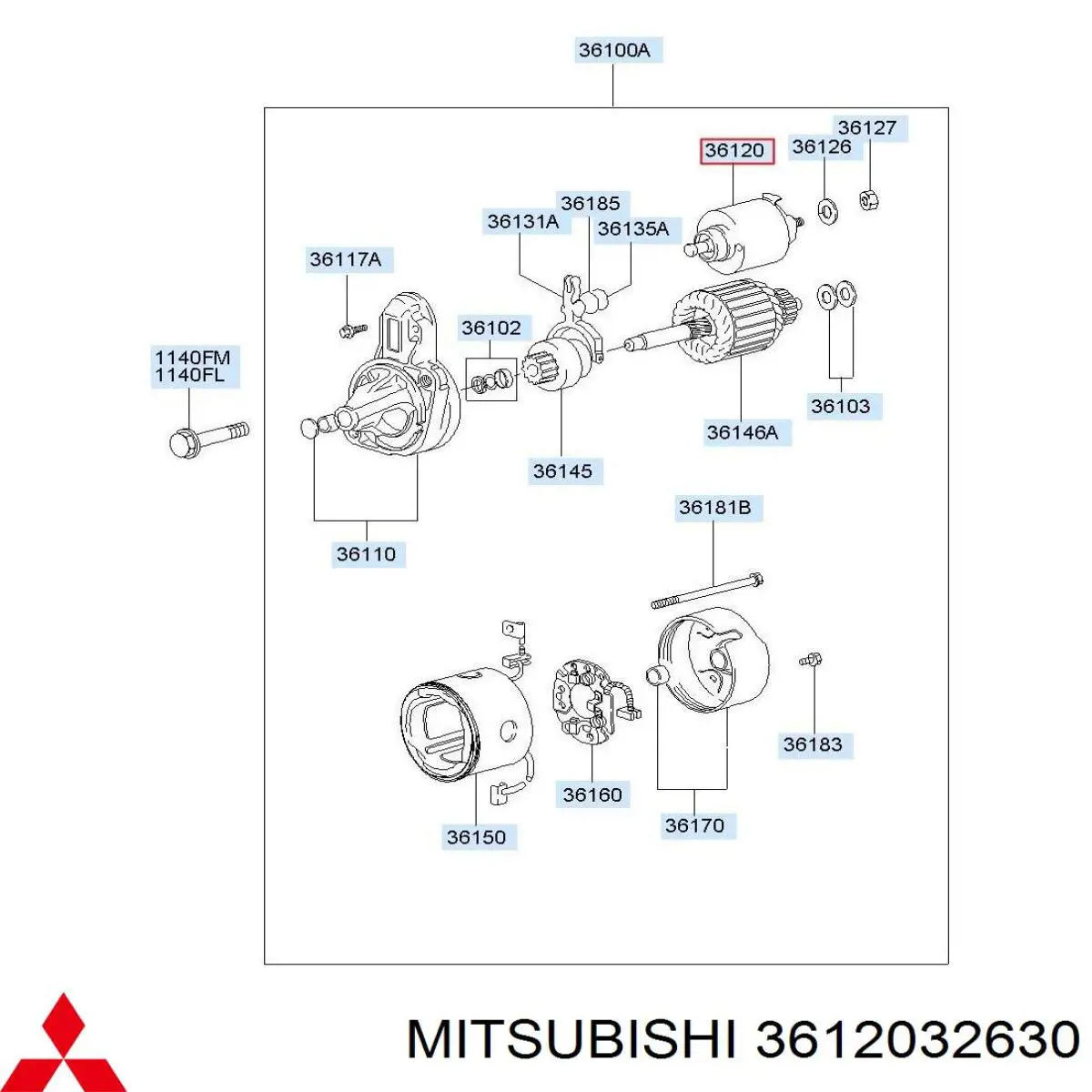 Втягивающее Mitsubishi 3612032630 цена, от 27.86 USD