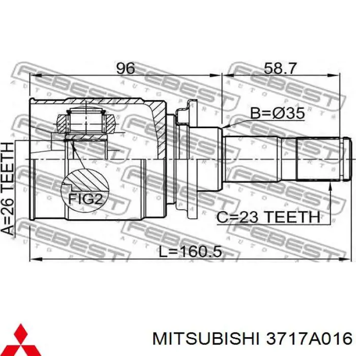 Граната внутренняя, задняя NK 513038