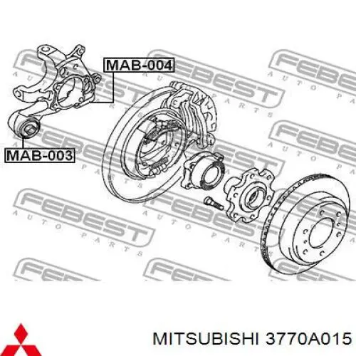 Цапфа - поворотный кулак задний, левый Mitsubishi 3770A015 цена, от 39.50 USD