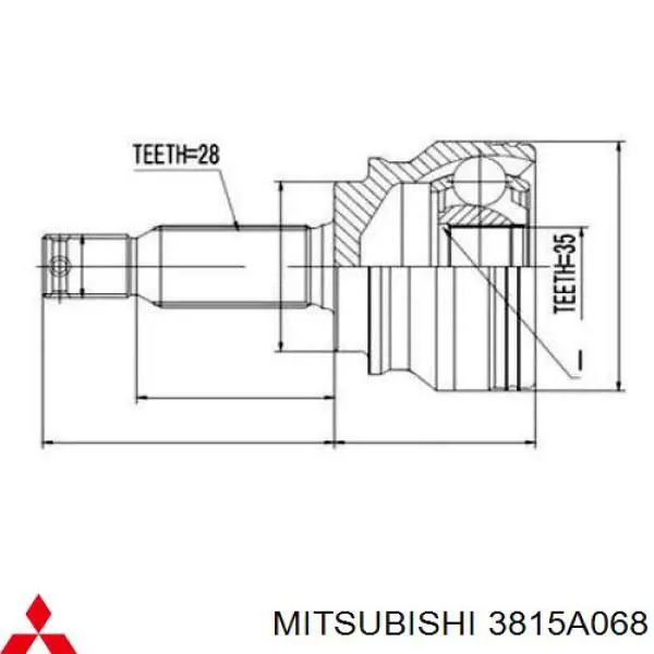 3815A068 Mitsubishi полуось (привод передняя правая)