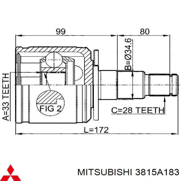 3815A183 Mitsubishi Граната внутренняя передняя левая