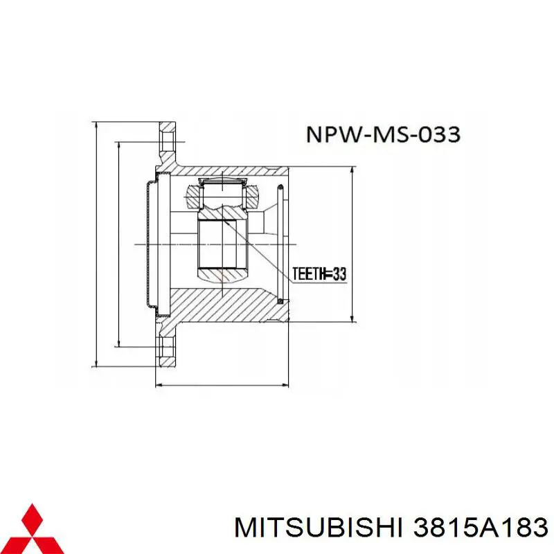 ШРУС внутренний передний левый Mitsubishi 3815A183