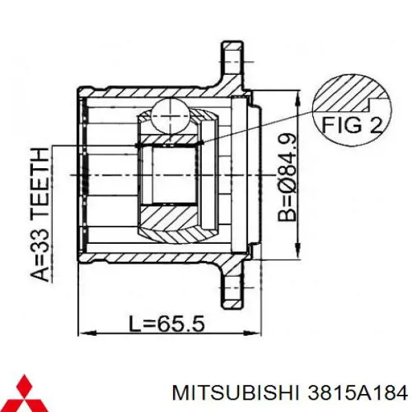 Купить 3815A184 Mitsubishi Шарнир угловых скоростей передний правый