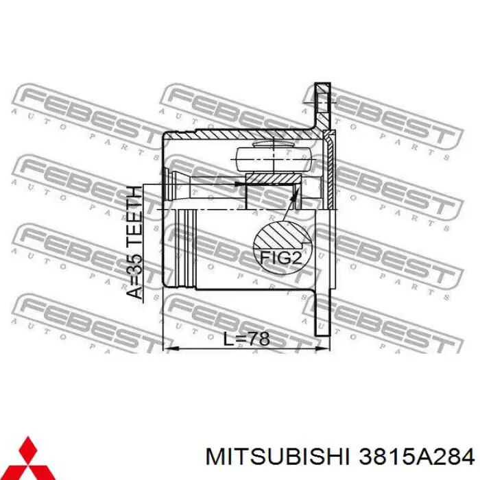 ШРУС внутренний передний правый Mitsubishi 3815A284