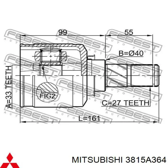 Привод передний правый Mitsubishi 3815A364 цена, от 126.69 USD