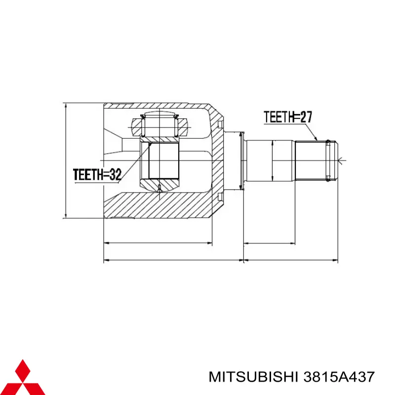 3815A437 Mitsubishi Полуось передняя левая