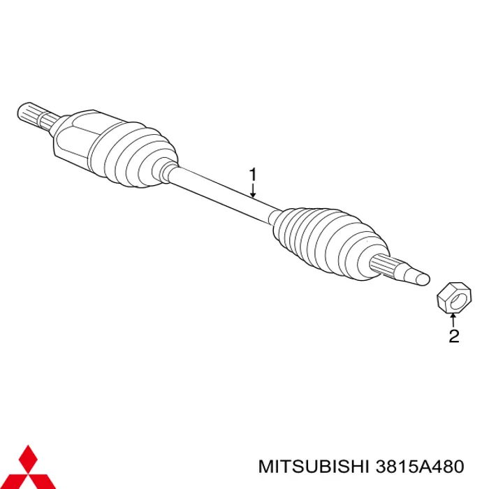 3815A480 Mitsubishi полуось (привод передняя правая)