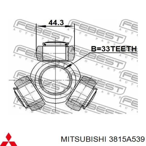 3815A539 Mitsubishi полуось (привод передняя левая)