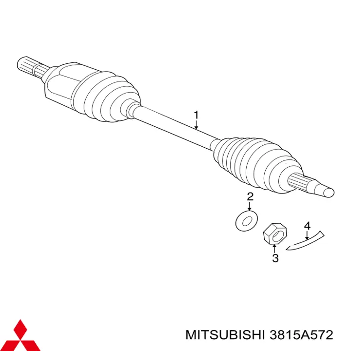 Привод передний правый Mitsubishi 3815A572 цена, от 112.09 USD