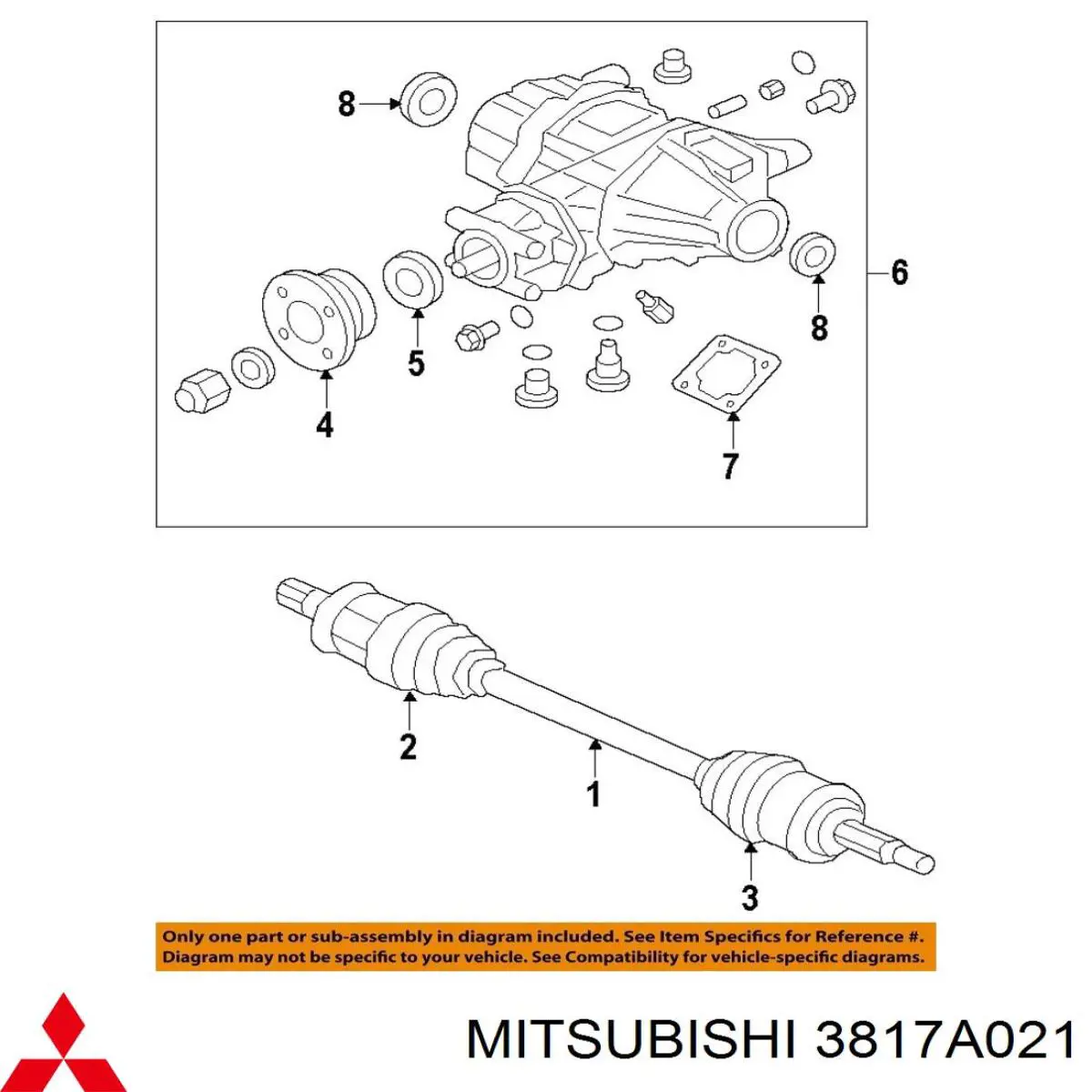 Пыльник ШРУСа передней полуоси внутренний правый Mitsubishi 3817A021