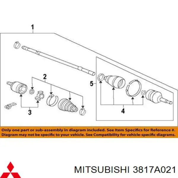 3817A021 Mitsubishi Пыльник гранаты внутренний, правый