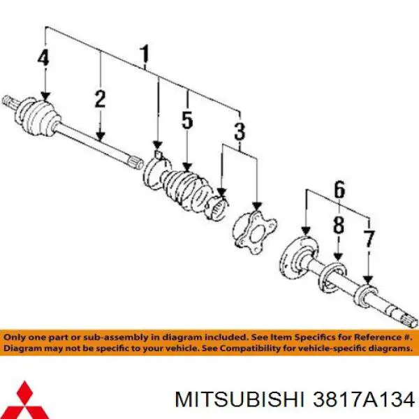Чехол шруса Mitsubishi 3817A134 цена, от 17.71 USD