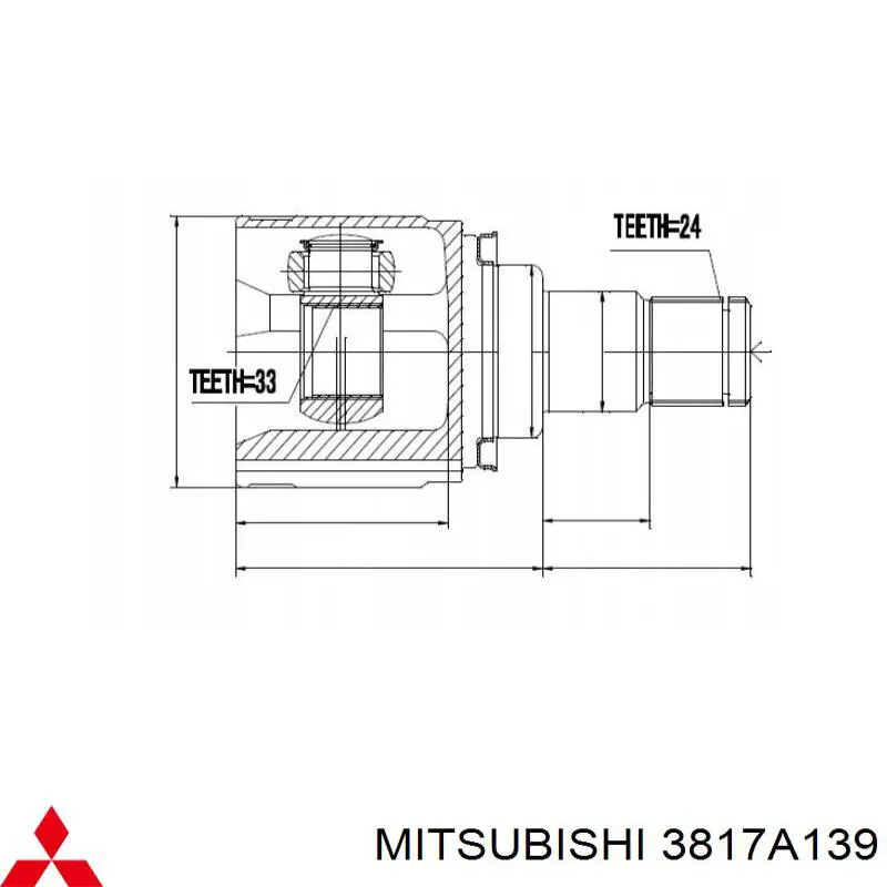 ШРУС внутренний передний левый MITSUBISHI 3817A139