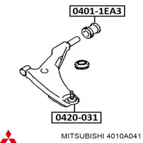 Barra oscilante, suspensión de ruedas delantera, superior izquierda 4010A041 Mitsubishi