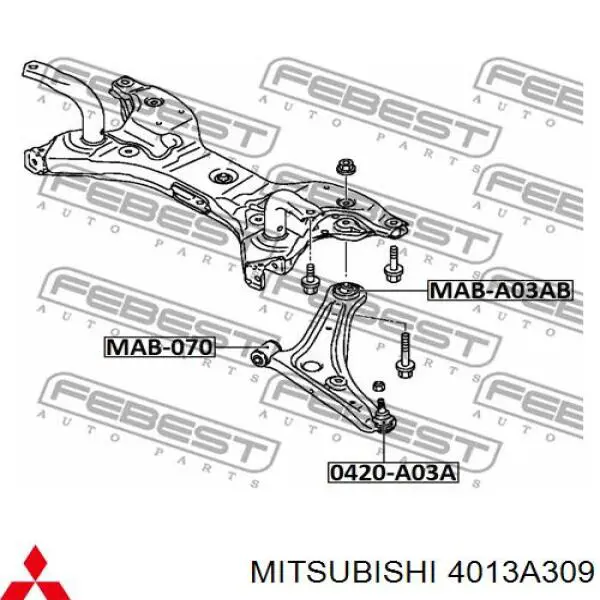 Braço oscilante inferior esquerdo de suspensão dianteira para Mitsubishi Space Star (A0)