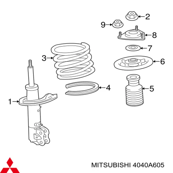 Проставка (резиновое кольцо) пружины передней верхняя Mitsubishi 4040A605 цена, от 22.32 USD