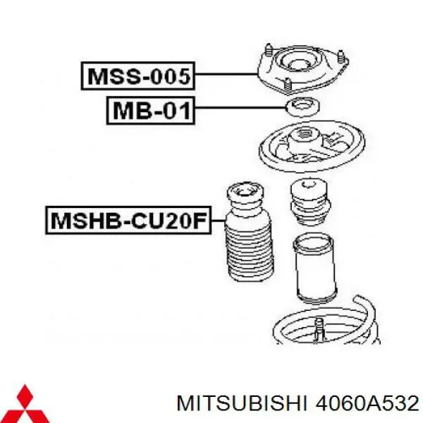 Буфер (отбойник) амортизатора переднего + пыльник 4060A532 Mitsubishi