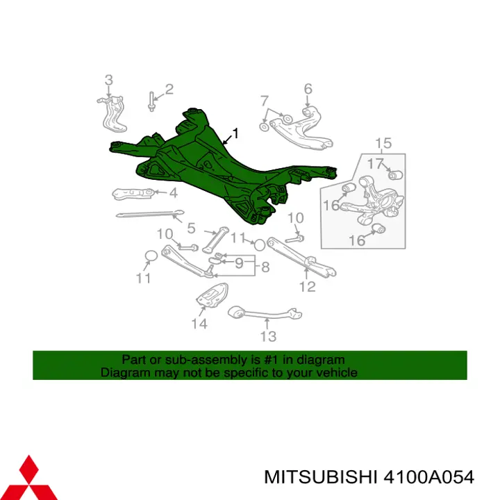 4100A054 Mitsubishi балка задней подвески (подрамник)