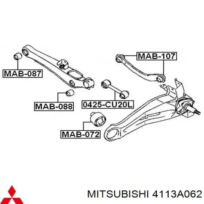4113A062 Mitsubishi Сайлентблок заднего поперечного рычага, наружный