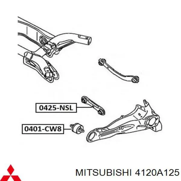 Сайлентблок заднего продольного рычага передний 4120A125 Mitsubishi