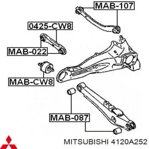 Купить 4120A252 Mitsubishi Сайлентблок заднего продольного рычага передний