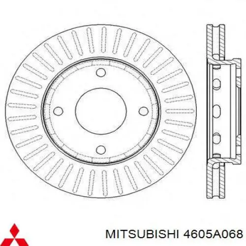 Передние тормозные диски 4605A068 Mitsubishi