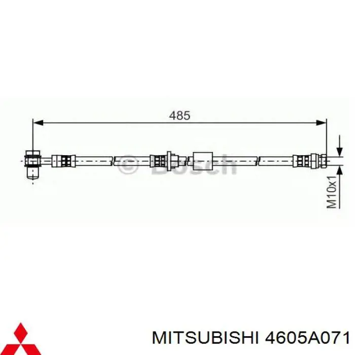 Шланг тормозной передний 4605A071 Mitsubishi